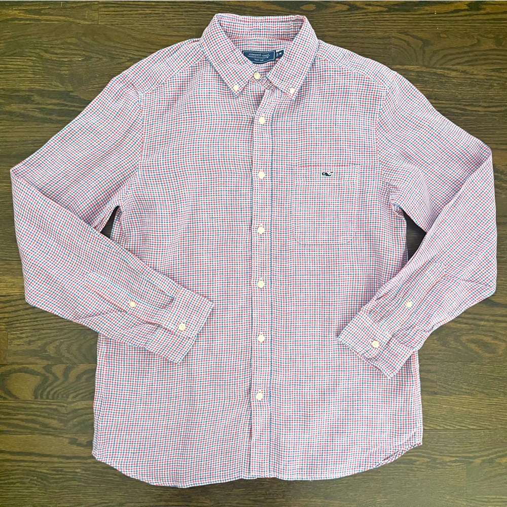 NWOT Vineyard Vines linen blend button down shirt, Men’s Medium